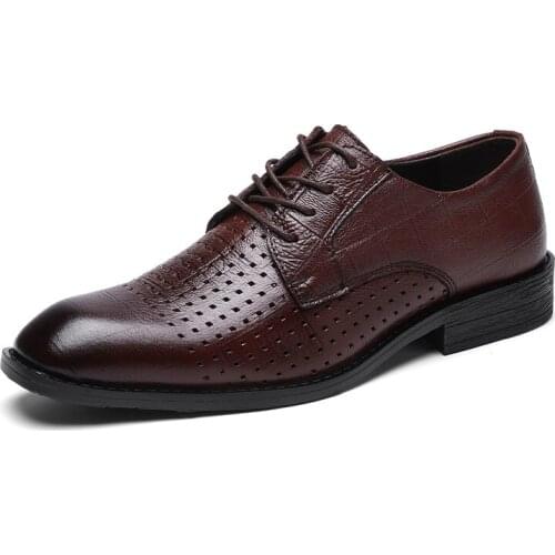 Men Shoes Fashion Man Formal Shoes High Quality Genuine Leather Personality Men Business Dress Oxford Wedding Shoes Big Size 47