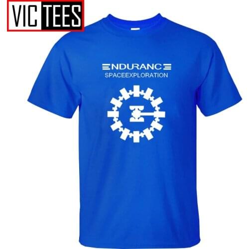 Men Adventure Movie Interstellar Endurance Space Craft Christopher Nolan T shirts New Tees Cotton Custom T-shirts