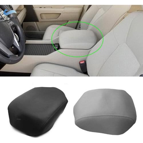 Soft Leather Center Armrest Cover For Honda Pilot 2009 2010 2011 2012 2013 Car Center Console Armrest Box Skin Cover Trim