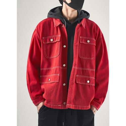 New Korean Fashion Clothes Punk Streetwear Male Vintage Autumn Oversized Loose Jacket Mens Casual Denim Coat Plus Size O106