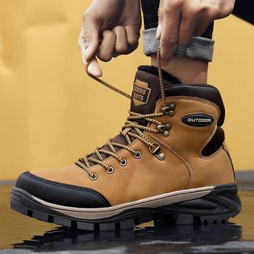 New Ankle Boots Tactical Military Snow Boots Men Leather US Army Hunting Trekking Camping Mountaineering Winter Work Shoes Mujer