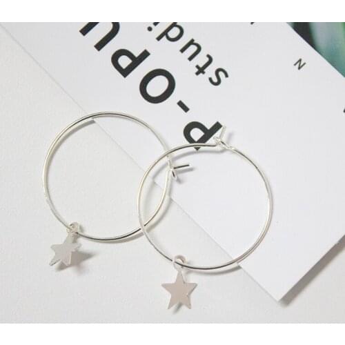 New Earrings Jewelry Popular Fashion Personality Simple Pentagram Ear Ring Female Accessories Wholesale and Foreign Trade