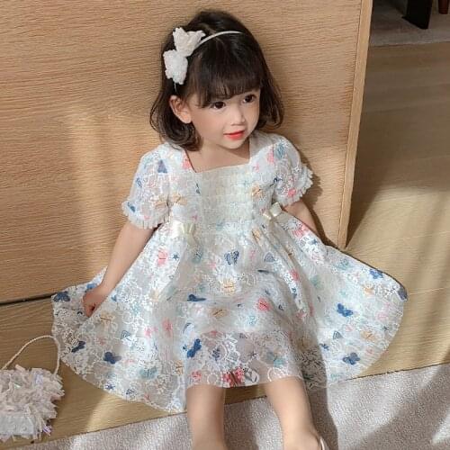 Baby girl clothing Girls dress butterfly net yarn dresses kids dresses for girls dress for girls strawberry dress