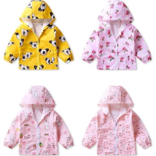 Boys Hooded Dinosaur Print Coat For Kids Jackets For Girls Children Coat Boys Autumn Spring Cute Jacket