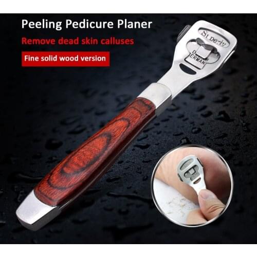 1 pcs Foot Files Multi-Function Wooden Handle Stainless Steel Dead Skin Remover for Foot Caring Archivo de pie Foot Scraper