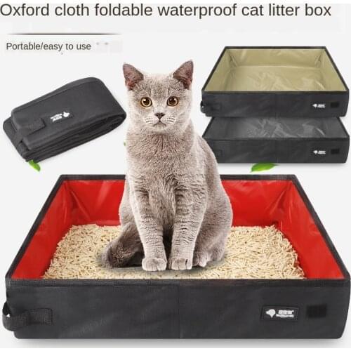 Pet Cat Litter Box Folding Pet Litter Pan Waterproof Outdoor Foldable Cat Litter Box Portable Travel Pet Dog Toilet Bedpan