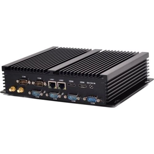 Eglobal Fanless minipc i3 i5 i7 4500U industrial Mini Computer 2*Lan 2*HDMI 6*COM port win10 Linux HTPC 8*USD micro PC WIFI
