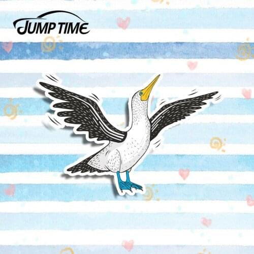 Jump Time 13cm x 8.5cm Blue Footed Booby Bird Funny Vinyl Decal Stickers Car Motor Bumper Window Auto Accessories