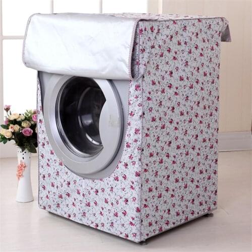Washing Machine Dust Cover Sunscreen Waterproof Case Home Laundry Dryer Polyester Silver Coating Automatic Roller Dustproof