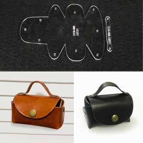Handmade leather DIY zero wallet Mini Mini Pendant pendant durable acrylic template template design 6x4x4.5cm XKB-463