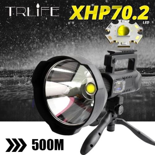 Most Bright Portable Searchlight Spotlight XHP70.2 Flashlight 8000mAh LED Camping Light XHP50 Adventure Lamp for expeditions