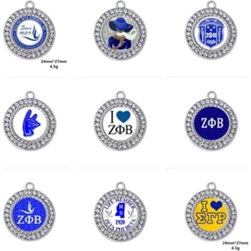 Mix style ZETA PHI BETA Sorority Dangle Charms Pendant Fit DIY Earrings Bracelet Necklace For Women Men Jewelry Making