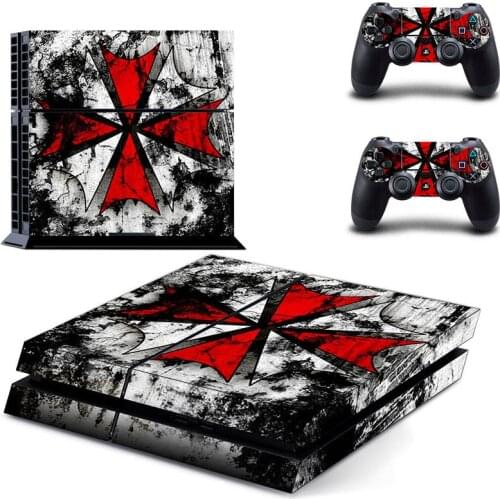 Biohazard Umbrella PS4 Sticker Play station 4 Skin PS 4 Sticker Decal Cover For PlayStation 4 PS4 Console & Controller Skins