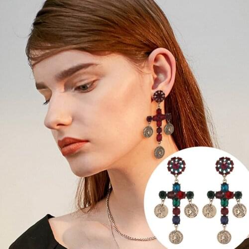 Match-Right 2020 New Arrival Crystal Baroque Big Earrings for Women Vintage Long Dangle Drop Earrings Female Jewelry SP1023
