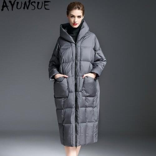 90% White Duck Down Jacket Woman Hooded Long Winter Coat Women Warm Puffer Jacket Coats Campera Pluma Mujer 20178006 KJ2790