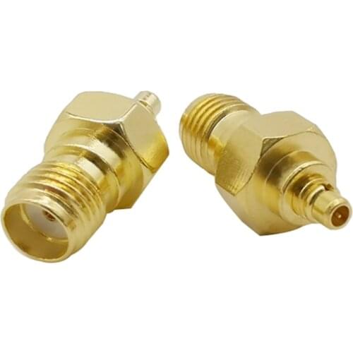1PCS MMCX Adapter MMCX Male to SMA Female RF Coaxial Coax Adapter Gold-plated Brass Straight SMA Jack to MMCX Plug Connector