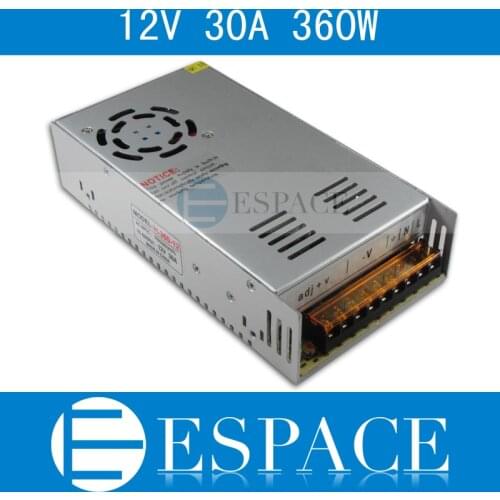 10piece/lot Best quality 12V 30A 360W Switching Power Supply Driver for LED Strip AC 100-240V Input to DC 12V free fedex