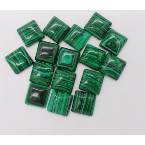 10Pcs 16x5mm Green And Black Malachite Square Cab Cabochon For DIY Jewelry Making Necklace Accessories Boutique Gift