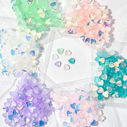 100/pack Love Heart Nail Rhinstones Colorful Stones Gems For Nail Art Decoration Manicure Tips Strass Nail Art Accessory Stones