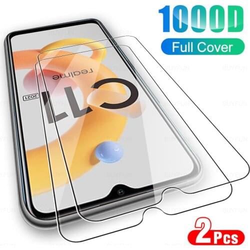 2PCS 9H Tempered Glass For Realme C11 2021 HD Protective Glass For Oppo Realmy C 11 Realmi C21 C25 C12 C15 Screen Protector Film