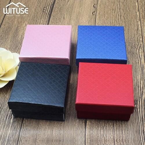 24pcs/lot Jewelry Box Black Necklace Box for Ring Gift Box Paper Jewellery Box Packaging Bracelet Earring Display with Sponge