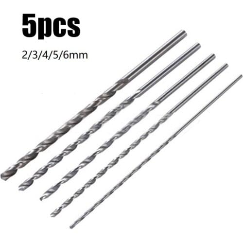 5Pcs 200mm 2/3/4/5/6mm High Speed Steel Extra Long Drill Bit Set Metal Multi Tools Power Tool Accessory