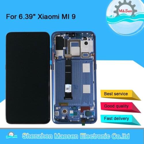 6.39"Original Supor Amoled M&Sen For Xiaomi 9 Mi9 MI 9 LCD Display Screen+Touch Panel Digitizer For MI 9 Explorer Display Frame