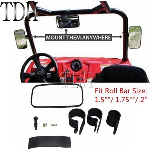 UTV Side Rear View mirror Wide Center Mirror 1.5" 1.75" 2" Roll Cage For Honda Kawasaki Yamaha Polaris RZR Ranger Off Road