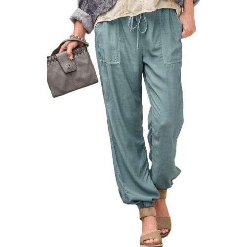 Brand Cotton Linen Pants Women Soft Loose Sports Pants Breathable Slim Ankle Length Trousers Korean Leisure Fitness Pants 2021