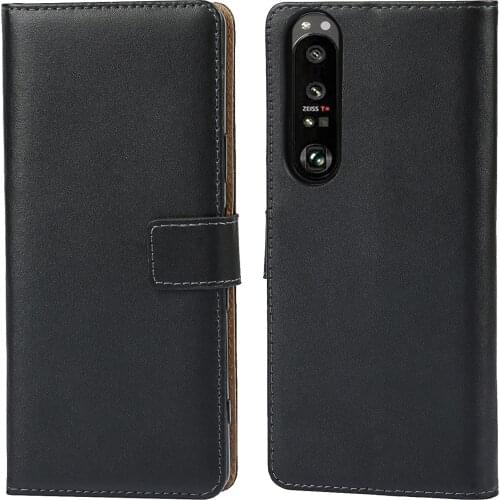 Leather Case Wallet Flip Cover Case Fitted Case for Sony Xperia 1 III holster protective phone shell retro business GG
