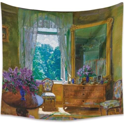Cilected Window Landscape Painting Tapestry Wall Hanging Nordic Ins Home Living Room Bedroom Decorative Paintings Hanging Cloth