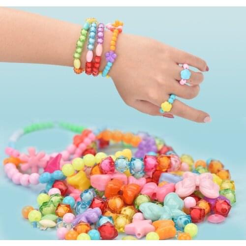 DIY Beaded Jewelry Educational Toy Girl Acrylic Cloud Bead Effect Round Bead Spaced Bead Craft DIY Jewelry Making