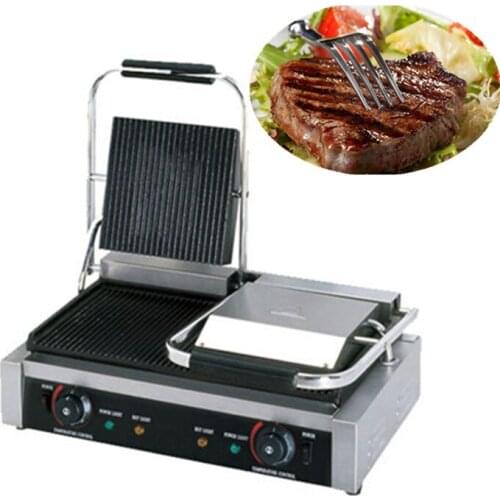 Double Plate Electric Sandwich Press Panini Grill ZF