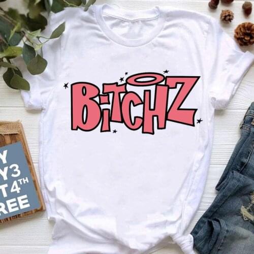 Bratz Letter Print T Shirt Women Clothes Summer Fashion Short Sleeve Tshirt Haut Femme Harajuku Kawaii Clothes Female T-Shirt