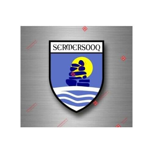 Interesting Sticker Decal Souvenir Car Coat Arms Shield City Travel Sermersooq Greenland Racing Helmet Stickers