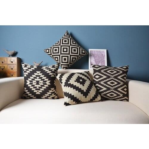 Classic geometry printed lumbar pillow covers pillows pillowcase/fronha de travesseiros