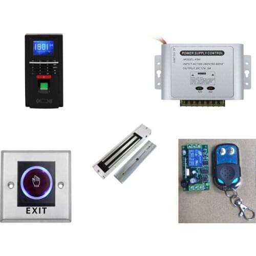M-F131 fingerprint Access Control + Magnetic Lock + Power Supply and Infrared Exit Button+Remote controller