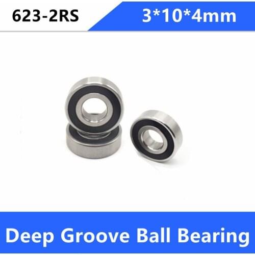 50/100pcs 623RS 623-2RS 623 RS 2RS Miniature mini ball bearings 3*10*4mm Deep Groove Ball bearing 3x10x4mm