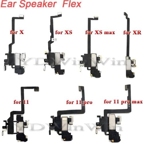 5pcs Earpiece Ear Speaker Assembly with Flex Cable For iPhone X XS XR 11 Pro Max Front Light Sensor Ribbon Replacement