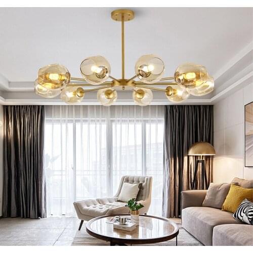 Nordic Home Decoration Modern Pendant Lamp E27 Glass Ball Hanging Lamp Living Room Bedroom Dining Room Home Indoor Lighting