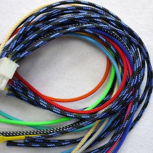 12 Colors 3mm~25mm PET braided tube hose cable harness nylon mesh sheath extended protection sleeve three woven encrypted