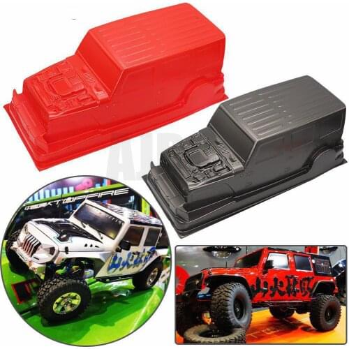 Suitable for 1/10 RC MS 324mm wheelbase modified car shell TRAXXAS TRX-4 Defender AXIAL SCX10 JK red/transparent/black PC shell