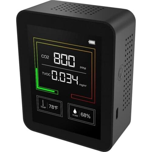 Portable CO2 Meter Digital Temperature Humidity Sensor Tester Air Quality Monitor Carbon Dioxide TVOC Formaldehyde HCHO Detector