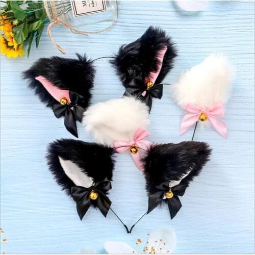 Cute Lolita Lady Girl Fox Cat Ears Head Bands KC Charming Maid Night Party Club Bar Hair Clip Hairband C359