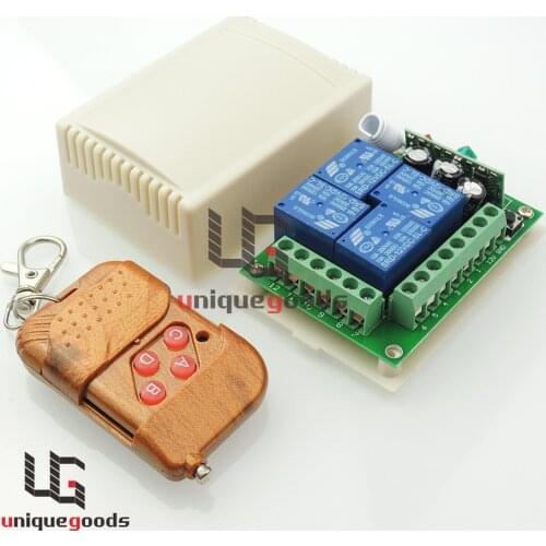 FreeShipping New DC 12v 10A relay 2CH wireless 4 Channel RF Remote Control Switch Transmitter Receiver