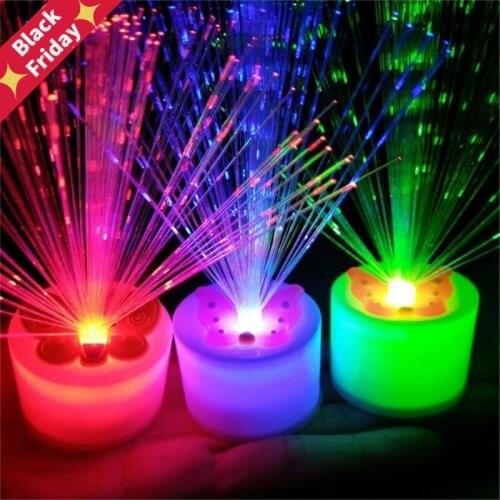 3.7x11cm Multicolor LED Fiber Optic Light Night Lamp Holiday Christmas Wedding Home Decoration Nighting Lighting Lamps