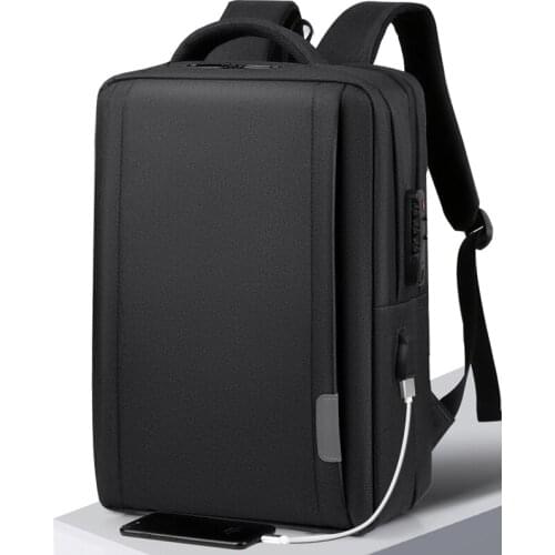 No Key Anti theft Lock Fashion Men Backpacks 14 inch USB Charging Male Laptop Mochila College School Backpack for Boys