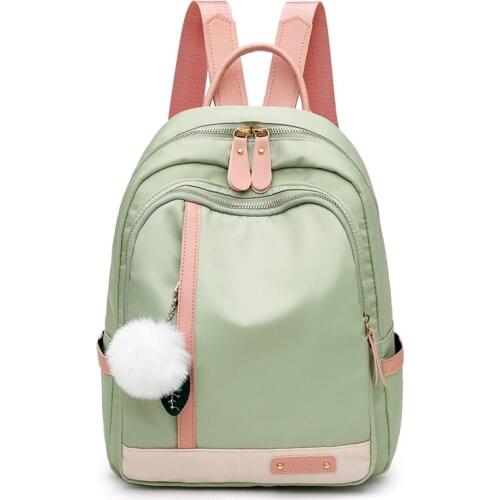 Pom Pom Pendant Backpack Teenagers Girls School Bags Students Bookbag Waterproof Travel Bagpack Kawaii Women Rucksack Oxford