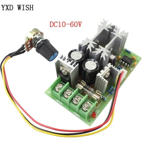 PWM DC Motor Speed Controller Switch DC 20A Current Voltage Regulator 10-60V PWM High Power Drive Module 60A 12V 24V 36V 48V