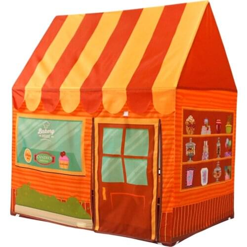 Folding Up Playhouse Dessert House Game Tent Kids/Baby Ball Pit Indoor & Outdoor Toy - Orange